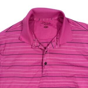 Nicklaus Golf Polo Shirt Men’s Large Pink Striped Performance Golf Polo